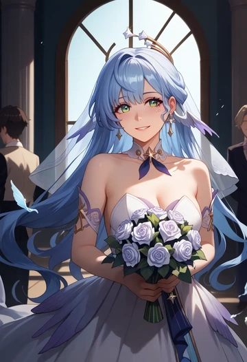 wedding, robin, star rail - AI generated anime art