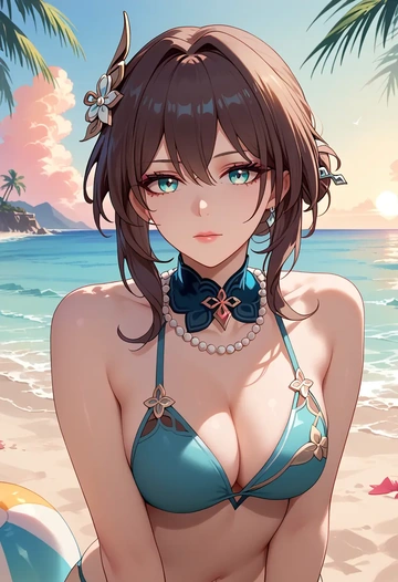 bikini, ruan mei, star rail - AI generated anime art