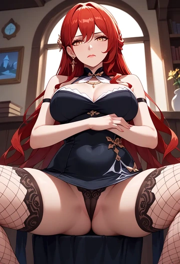 secretary,stockings,sexy, panties, spread legs, himeko, star rail - AI generated anime art