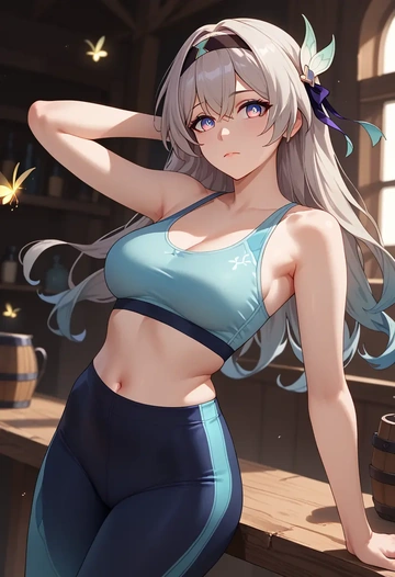 yoga shorts, bra, firefly, star rail - AI generated anime art