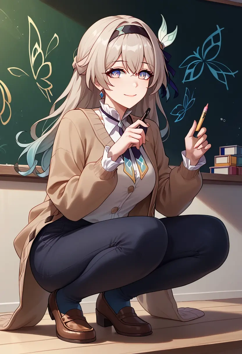 teacher, sweater, firefly, star rail - 