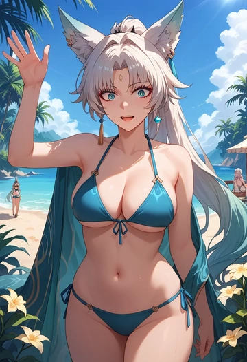 bikini, feixiao, star rail - AI generated anime art