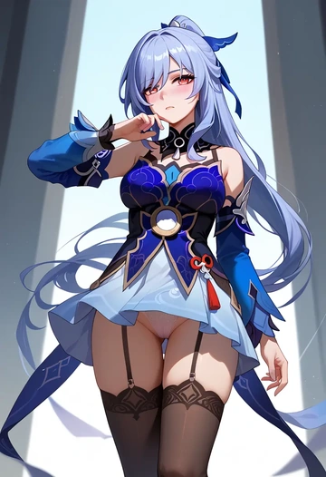 jk uniform, stockings, jingliu, star rail - AI generated anime art