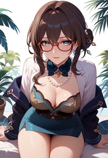 OL, glasses,, ruan mei, star rail - AI generated anime art