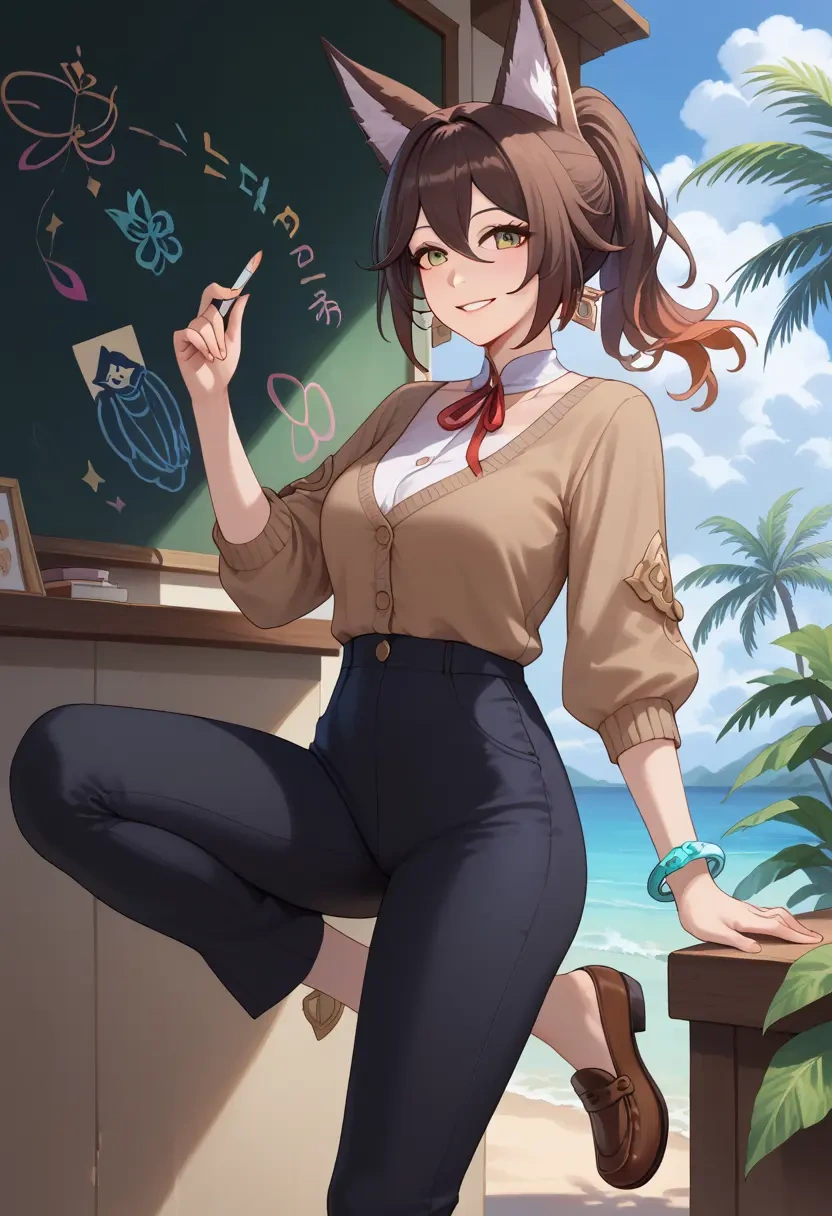 teacher, sweater, tingyun, star rail - 