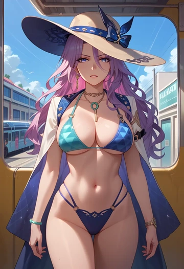 bikini, jade, star rail - AI generated anime art