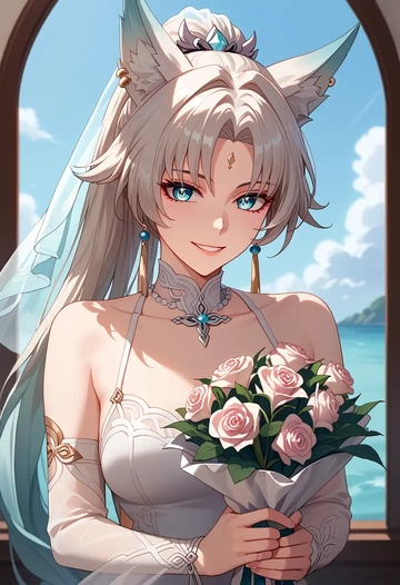 wedding, feixiao, star rail - AI generated anime art