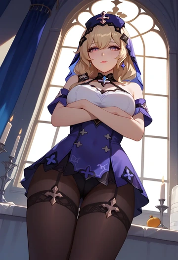 nurse pantyhose,mini skirt, sexy, black swan, star rail - AI generated anime art