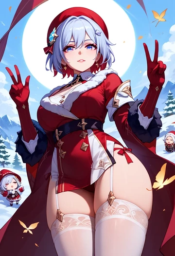 Christmas,sexy, stockings,, topaz, star rail - AI generated anime art