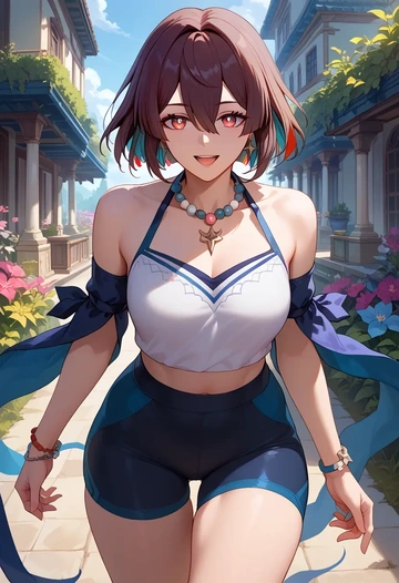 yoga shorts, xueyi, star rail - AI generated anime art