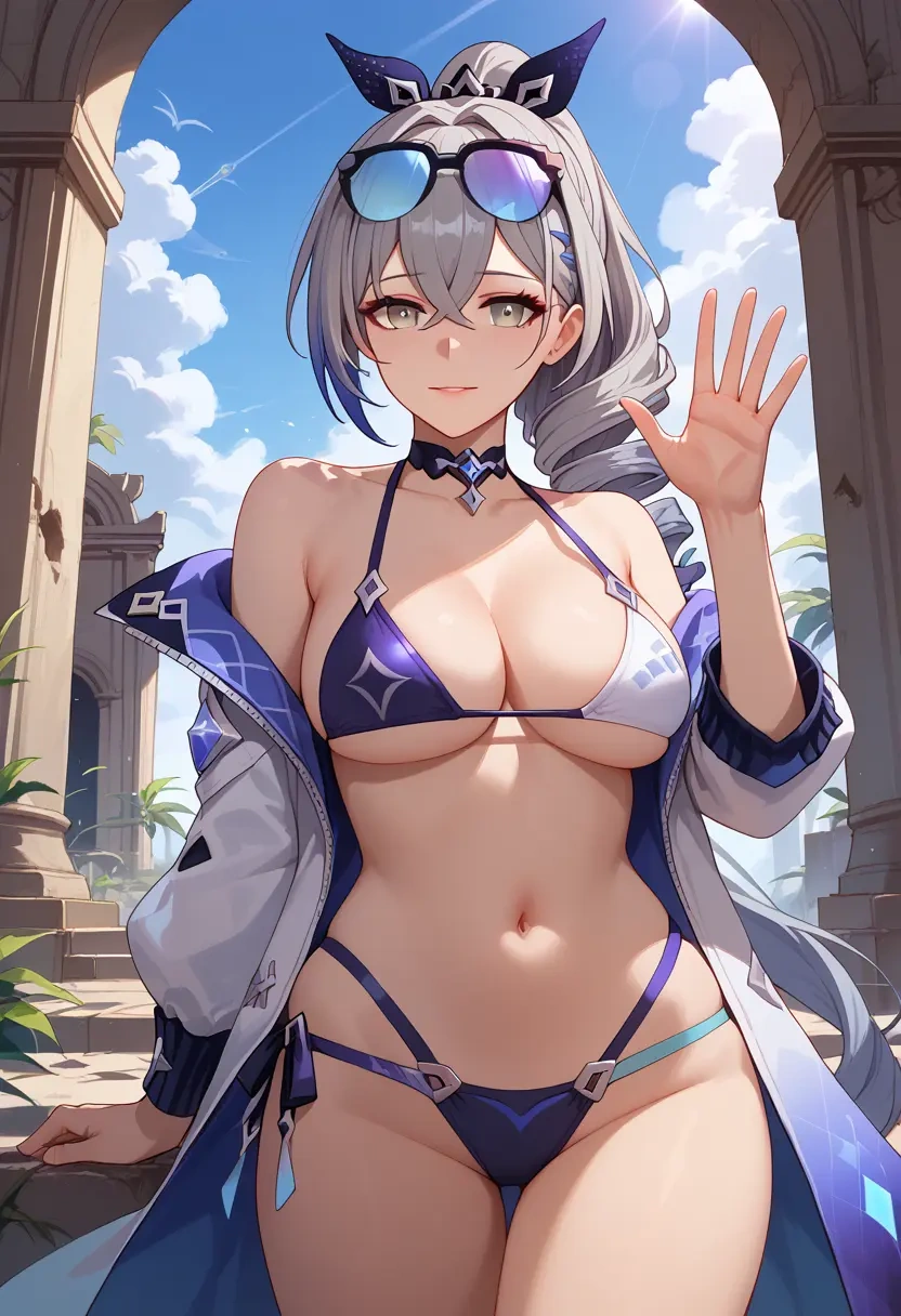 bikini, silver wolf, star rail - 