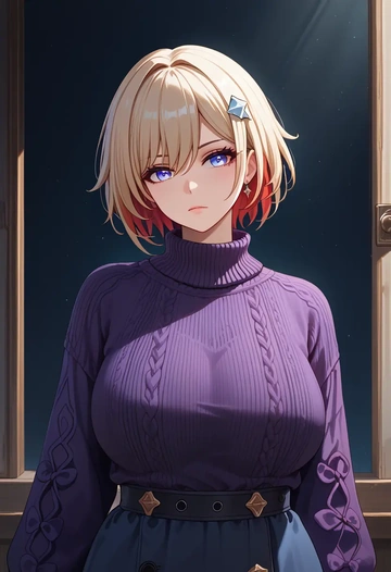 sweater, topaz, star rail - AI generated anime art