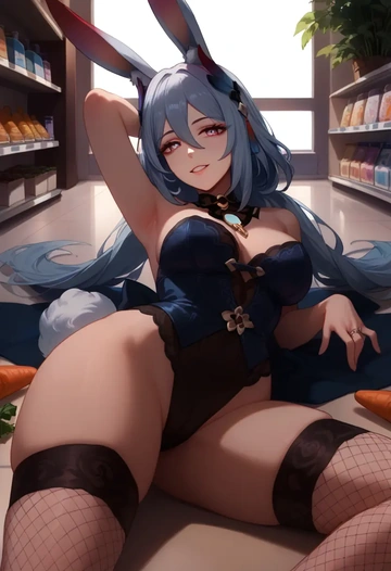 star rail,hanya,bunny girl, sexy,stockings  - AI generated anime art