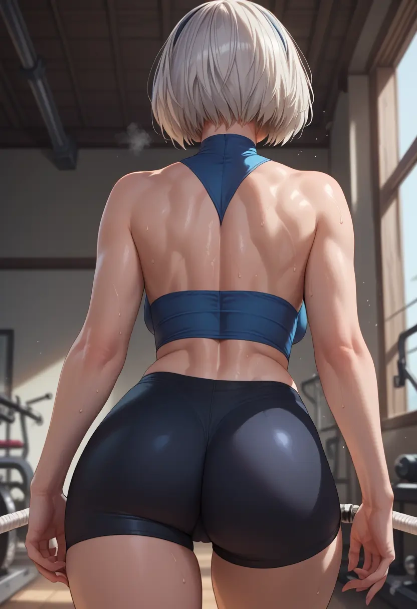 nier_automata,2b_(nier_automata),yoga shorts  - 