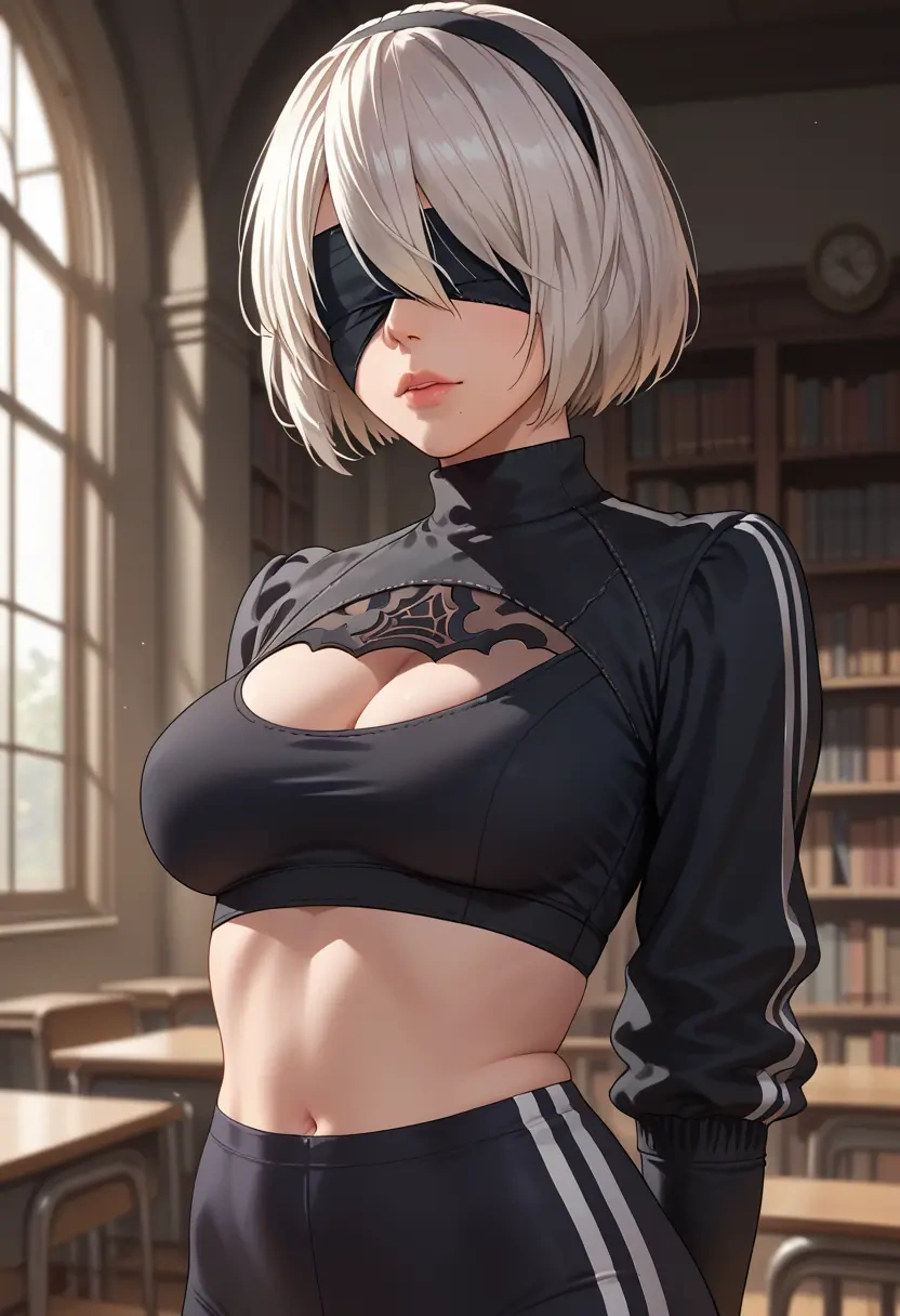 nier_automata,2b_(nier_automata),athletic,track suit  - 