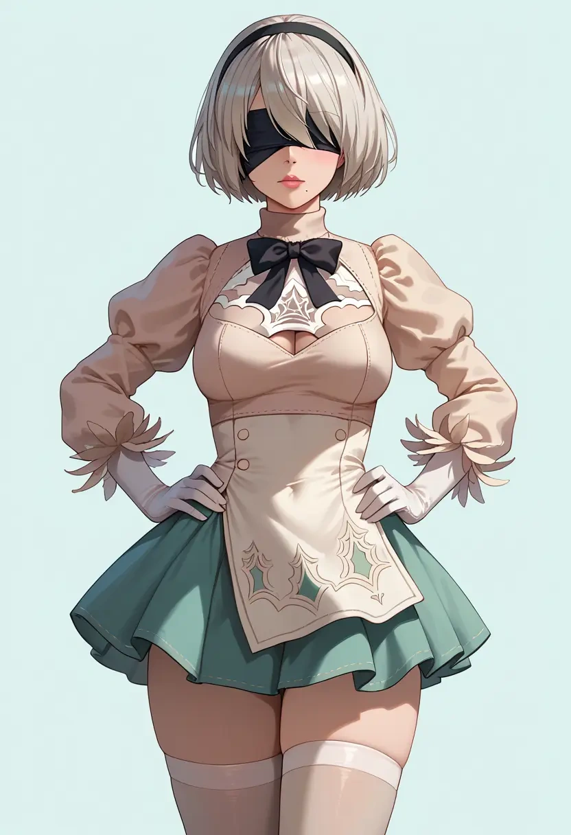 nier_automata,2b_(nier_automata),spring,student uniform,blouse  - 