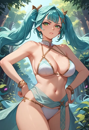 genshin impact,Faruzan,bikini  - AI generated anime art