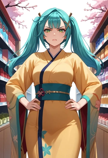 genshin impact,Faruzan,kimono  - AI generated anime art