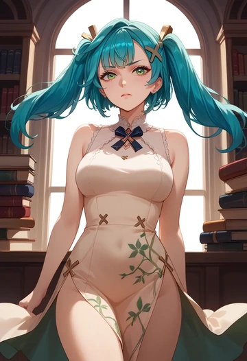 genshin impact,Faruzan,qipao  - AI generated anime art