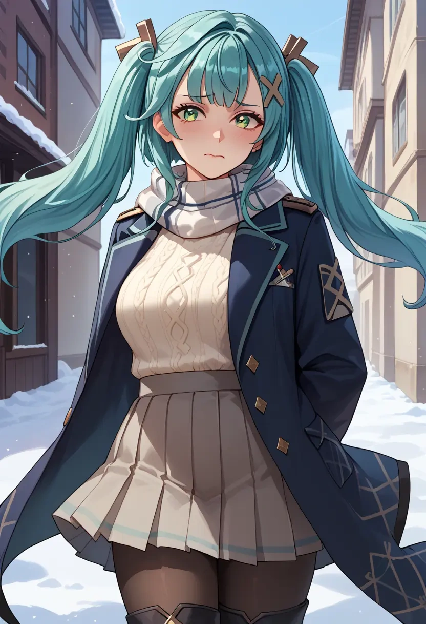 genshin impact,Faruzan,winter,student uniform,puffer coat  - 