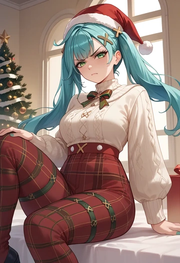 genshin impact,Faruzan,Christmas  - AI generated anime art