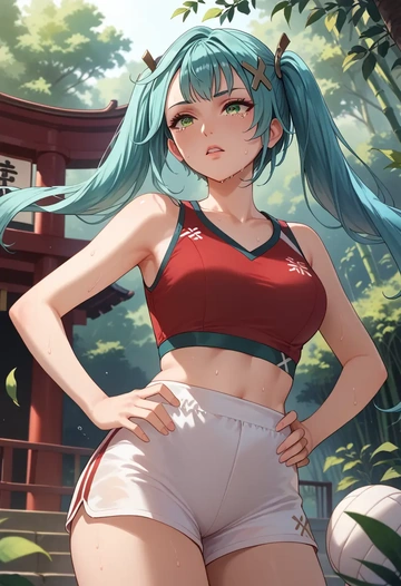 genshin impact,Faruzan,volleyball uniform  - AI generated anime art