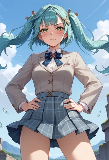 genshin impact,Faruzan,spring,student uniform,blazer  - AI generated anime art