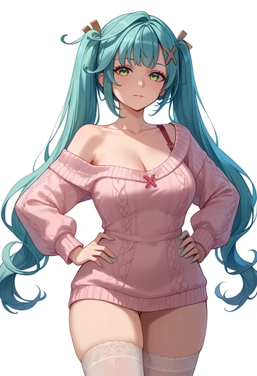 genshin impact,Faruzan,off-shoulder,sweater  - AI generated anime art