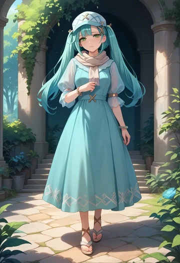 genshin impact,Faruzan,spring,elegant woman,bodycon dress  - AI generated anime art