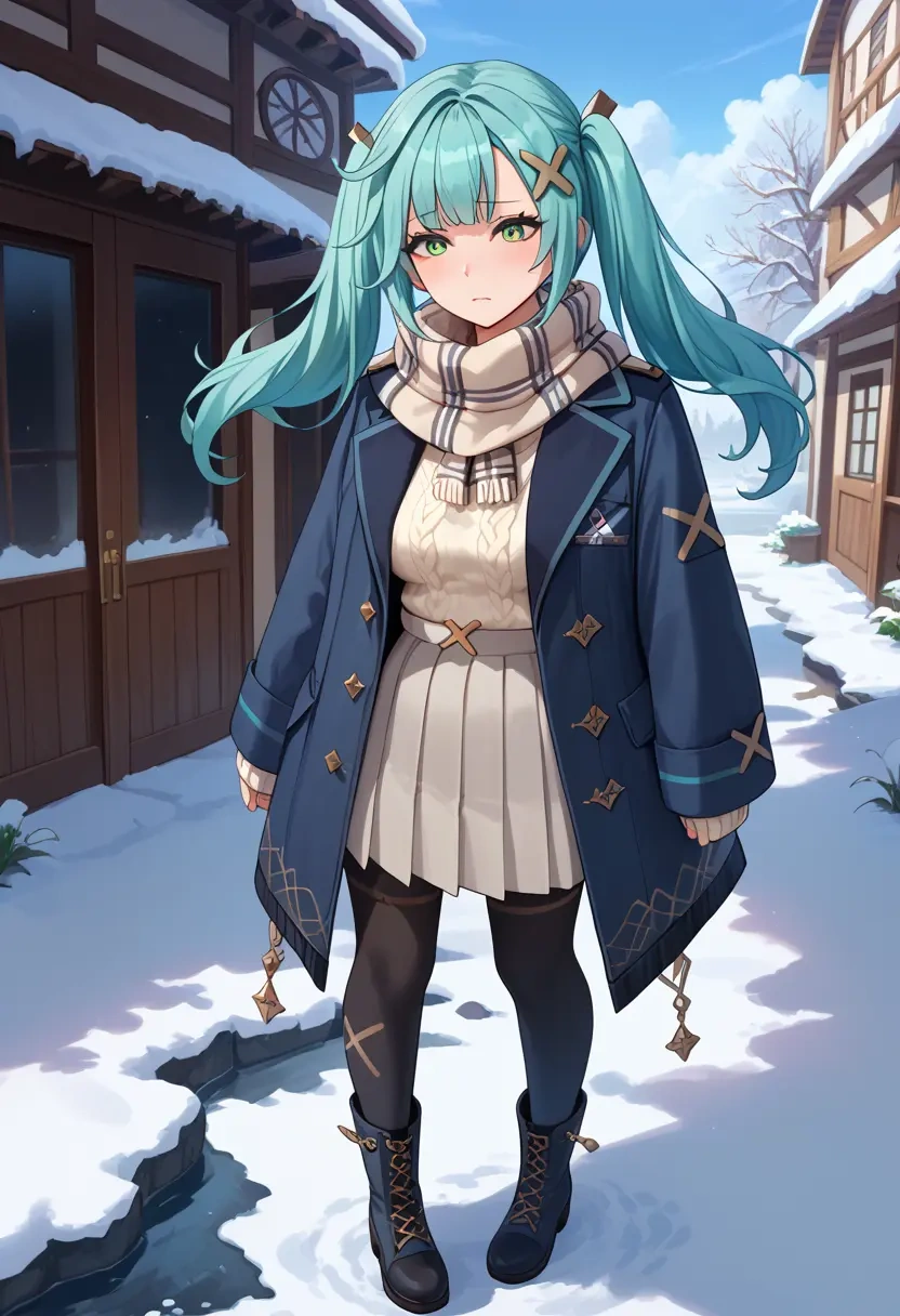 genshin impact,Faruzan,winter,student uniform,puffer coat  - 