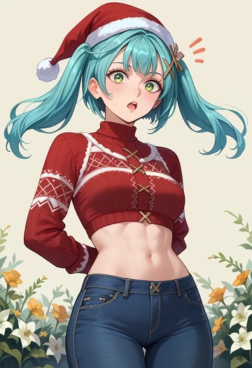 genshin impact,Faruzan,Christmas  - AI generated anime art