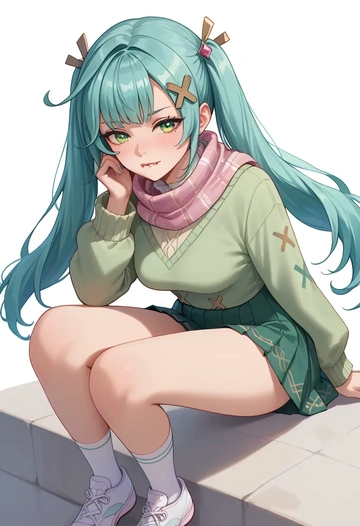 genshin impact,Faruzan,spring,student uniform,knit sweater  - AI generated anime art