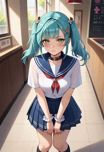 genshin impact,Faruzan,sailor, uniform  - AI generated anime art