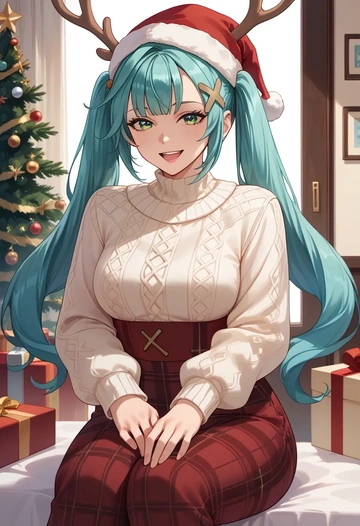 genshin impact,Faruzan,Christmas  - AI generated anime art