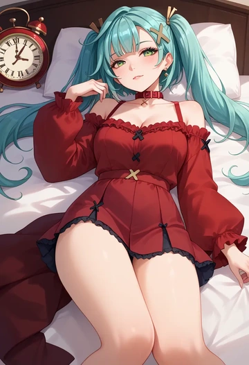 genshin impact,Faruzan,collar,oversized,Thigh garters  - AI generated anime art