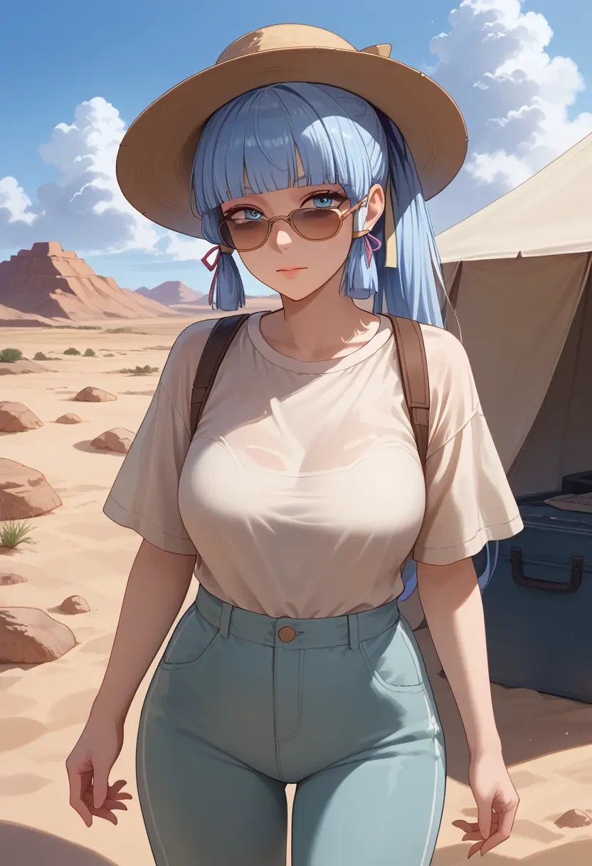 genshin impact,Kamisato_Ayaka,tent,desert  - 