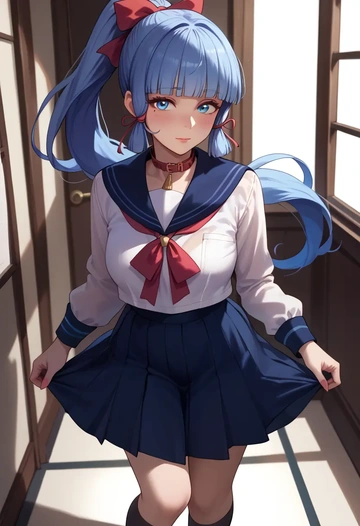 genshin impact,Kamisato_Ayaka,sailor, uniform  - AI generated anime art