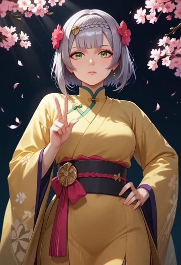 genshin impact,Noelle,kimono  - AI generated anime art