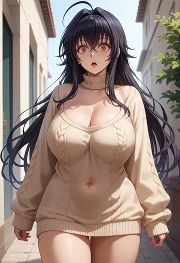 high_school_dxd,Raynare,sweater  - AI generated anime art