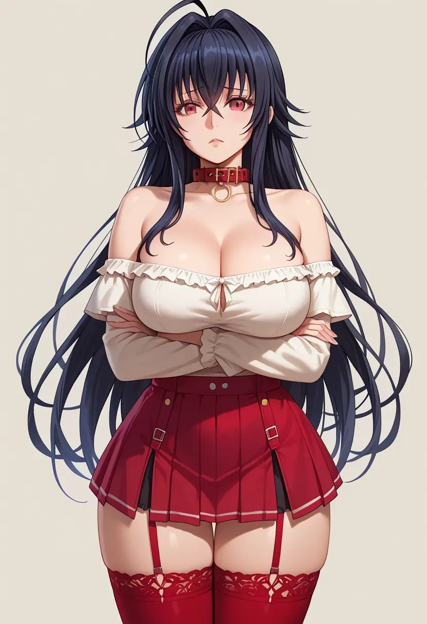 high_school_dxd,Raynare,collar,oversized,Thigh garters  - 