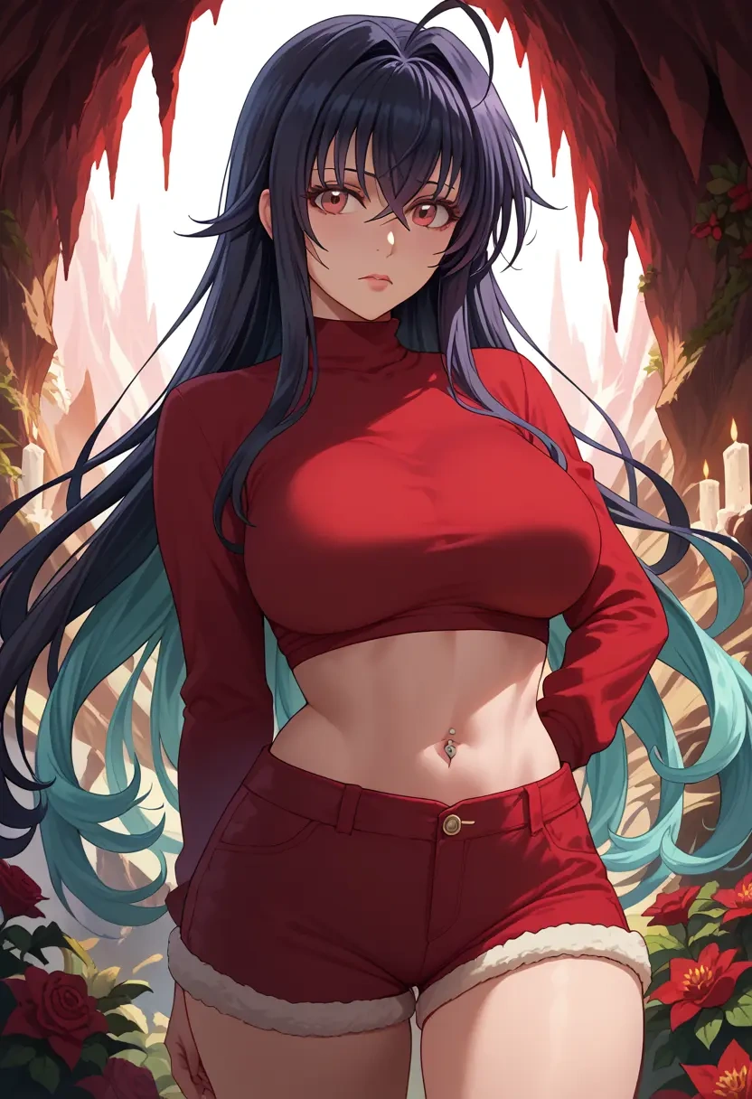 high_school_dxd,Raynare,red velvet shorts  - 