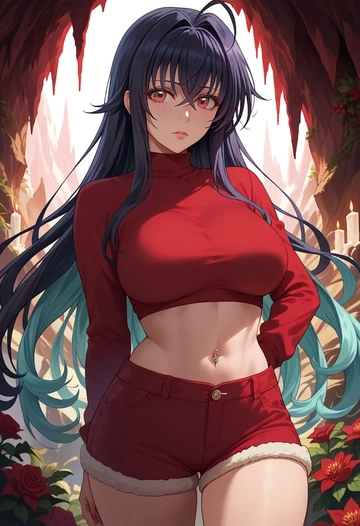 high_school_dxd,Raynare,red velvet shorts  - AI generated anime art