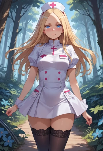 fate_(series),abigail_williams_(fate),nurse pantyhose,mini skirt, sexy  - AI generated anime art