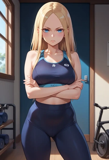 fate_(series),abigail_williams_(fate),yoga shorts, bra  - AI generated anime art