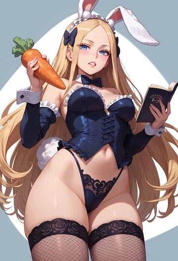 fate_(series),abigail_williams_(fate),bunny girl, sexy,stockings  - AI generated anime art