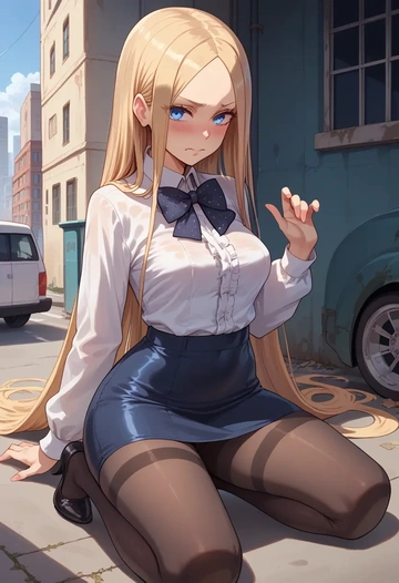 fate_(series),abigail_williams_(fate),shorts, pantyhose  - AI generated anime art