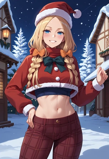 fate_(series),abigail_williams_(fate),Christmas,plaid trousers  - AI generated anime art