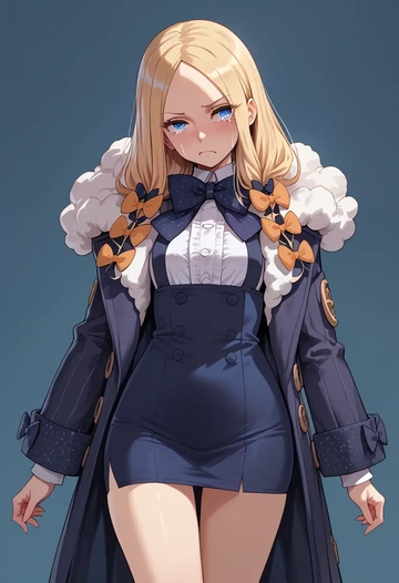 fate_(series),abigail_williams_(fate),coat,long,double-breasted,pencil skirt  - AI generated anime art