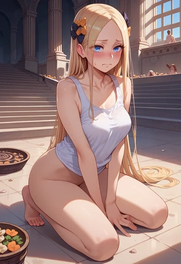 fate_(series),abigail_williams_(fate),tank top,drawstring pants  - AI generated anime art