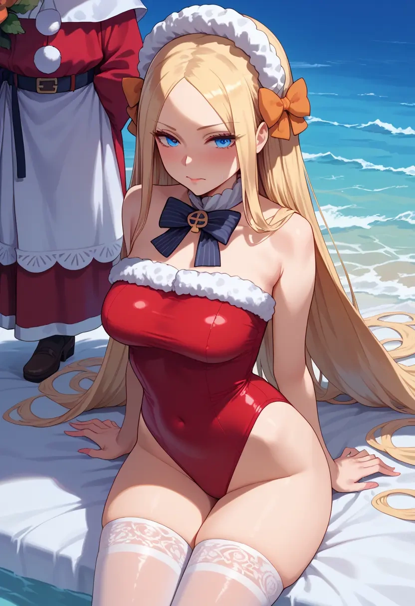 fate_(series),abigail_williams_(swimsuit_foreigner)_(fate),Christmas,sexy, stockings,  - 